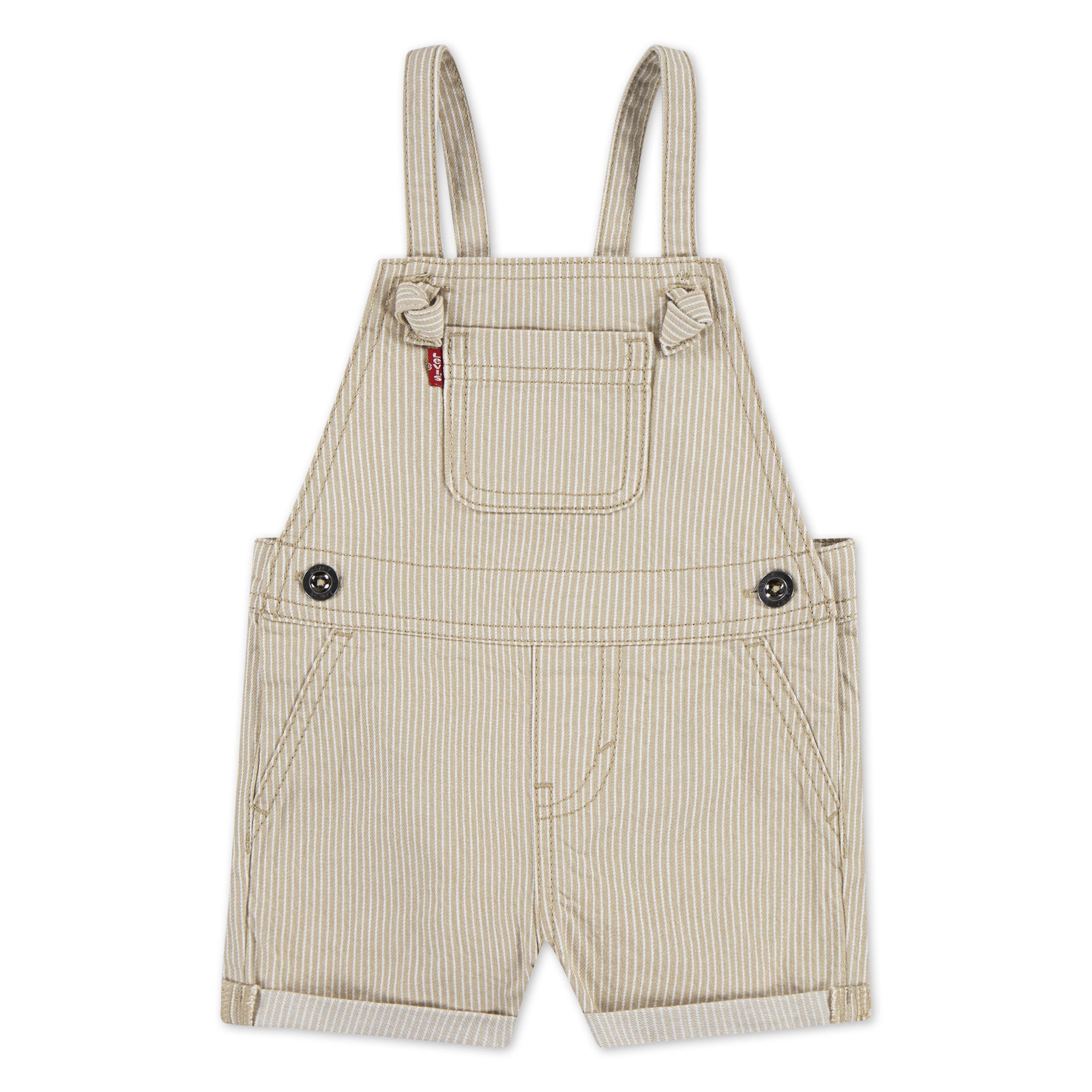 Levi's Baby Girls' Knot Strap Cream Wash Denim Shortalls - CREAM